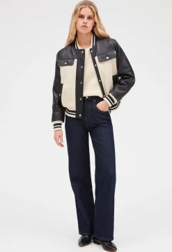 Blouson Cuir Et Maille Bicolore^Claudie Pierlot Best Sale