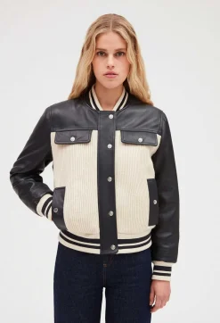 Blouson Cuir Et Maille Bicolore^Claudie Pierlot Best Sale