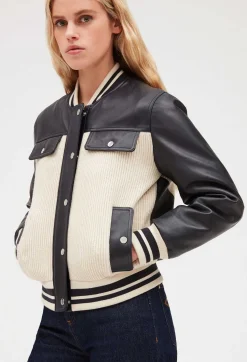 Blouson Cuir Et Maille Bicolore^Claudie Pierlot Best Sale