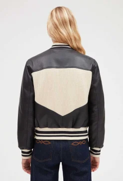 Blouson Cuir Et Maille Bicolore^Claudie Pierlot Best Sale