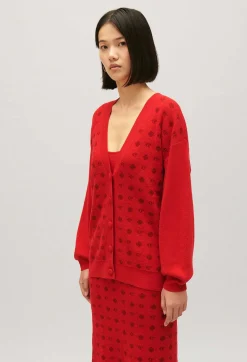 Cardigan Jacquard Rouge^Claudie Pierlot Cheap