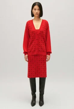 Cardigan Jacquard Rouge^Claudie Pierlot Cheap