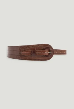 Ceinture Cuir Embosse Marron^Claudie Pierlot Clearance