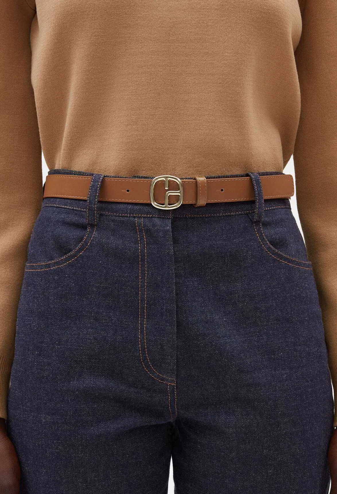 Ceinture Cuir Monogramme Marron^Claudie Pierlot Shop