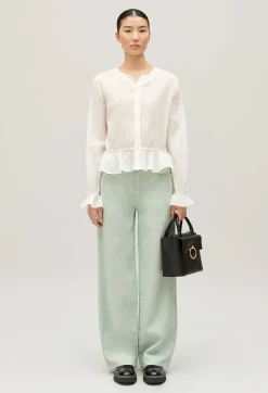 Chemise Basque Volantee Ecrue^Claudie Pierlot Discount