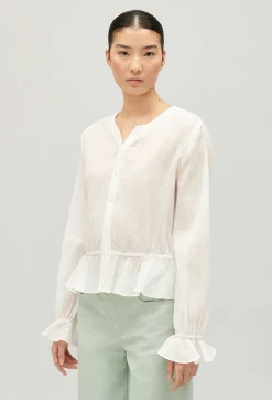 Chemise Basque Volantee Ecrue^Claudie Pierlot Discount