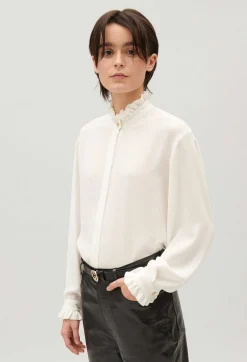 Chemise Blanche Col Montant Ondule^Claudie Pierlot Discount