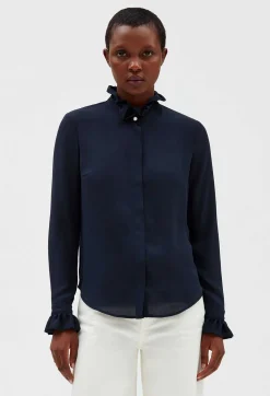 Chemise Col Victorien Marine^Claudie Pierlot Sale