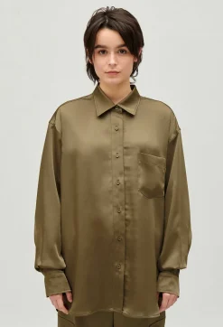 Chemise Satinee Ample Kaki^Claudie Pierlot Clearance