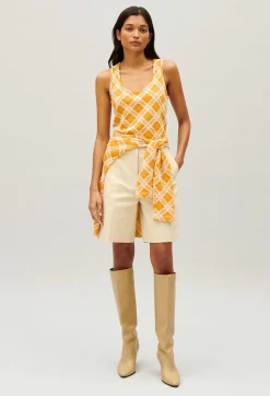Debardeur Carreaux Jaune^Claudie Pierlot Best