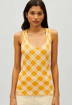 Debardeur Carreaux Jaune^Claudie Pierlot Best