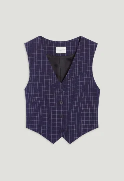 Gilet Costume Carreaux Marine^Claudie Pierlot Outlet