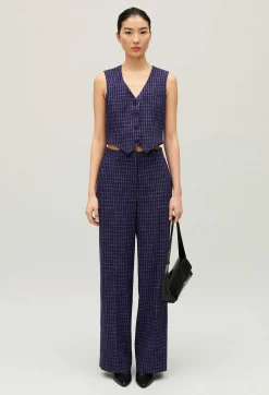 Gilet Costume Carreaux Marine^Claudie Pierlot Outlet