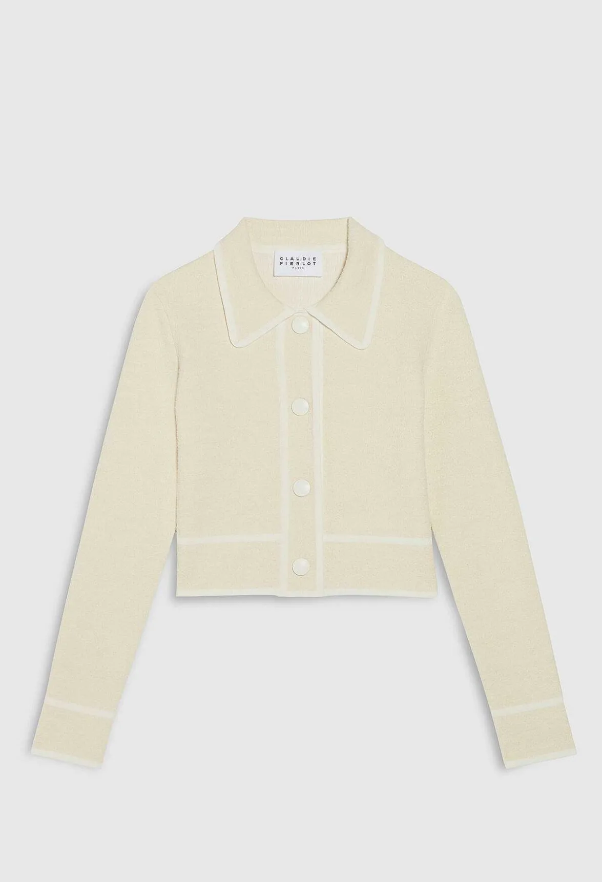 Gilet Court Col Claudine Ivoire^Claudie Pierlot Fashion
