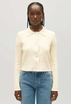 Gilet Court Col Claudine Ivoire^Claudie Pierlot Fashion