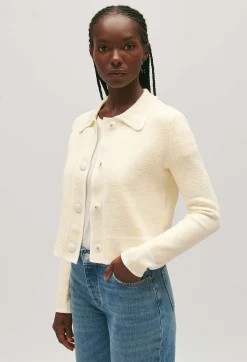 Gilet Court Col Claudine Ivoire^Claudie Pierlot Fashion