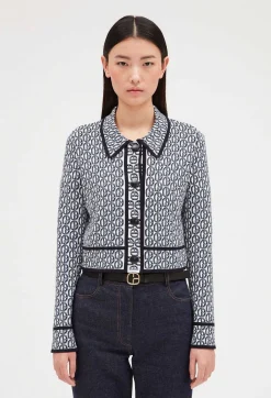 Gilet Court Col Claudine Monogramme^Claudie Pierlot New