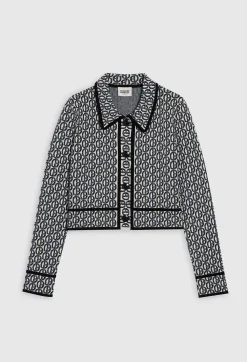 Gilet Court Col Claudine Monogramme^Claudie Pierlot New