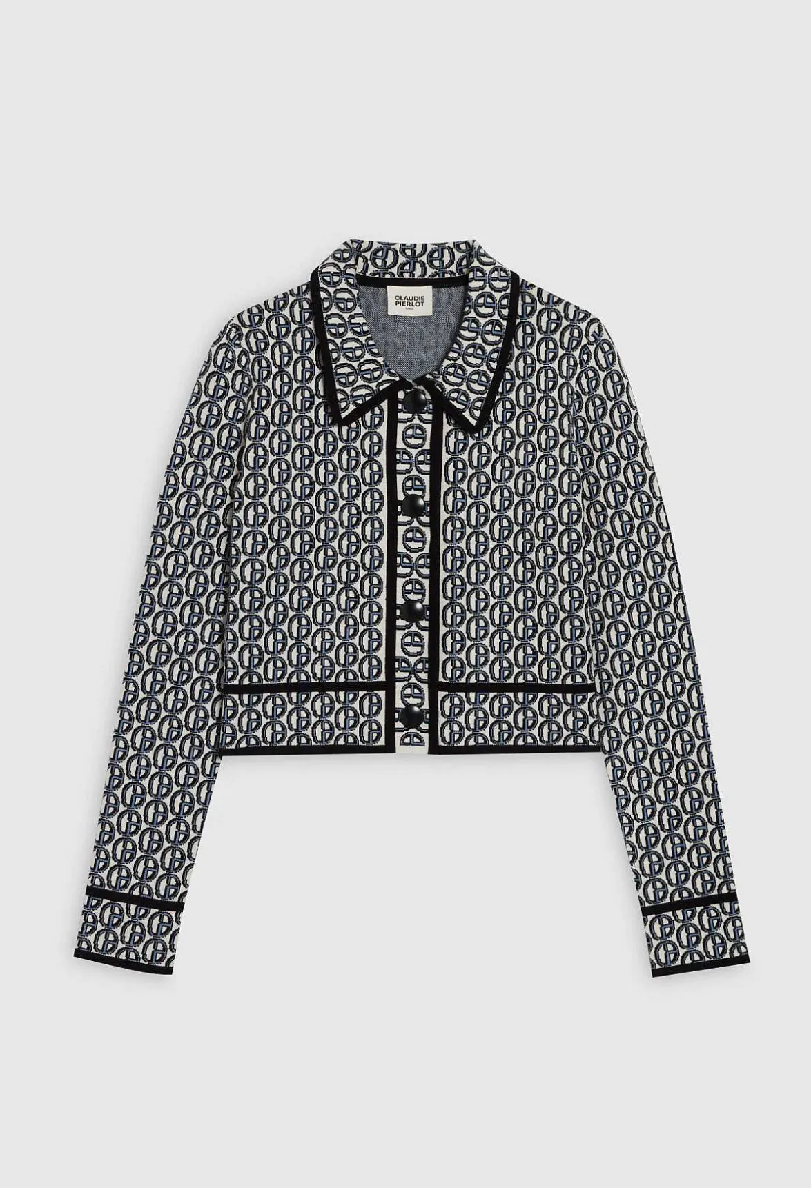 Gilet Court Col Claudine Monogramme^Claudie Pierlot New