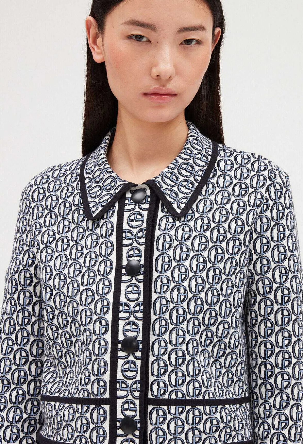 Gilet Court Col Claudine Monogramme^Claudie Pierlot New