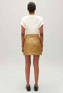 Jupe Courte Cuir Jaune Ocre^Claudie Pierlot Fashion