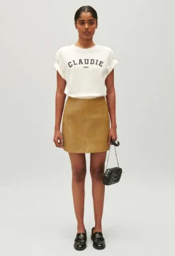 Jupe Courte Cuir Jaune Ocre^Claudie Pierlot Fashion