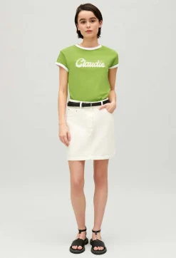 Jupe Courte Jean Ecrue^Claudie Pierlot Clearance