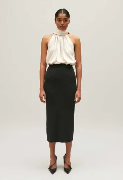 Jupe Longue Maille Gris Chine^Claudie Pierlot Best Sale