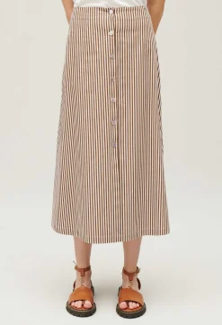 Jupe Midi Rayures Bronze^Claudie Pierlot Flash Sale