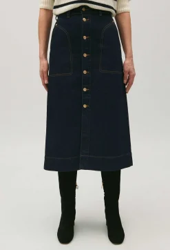 Jupe Mi-Longue Jean Bleu^Claudie Pierlot Hot