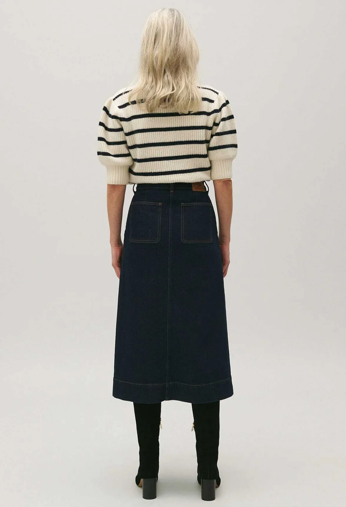 Jupe Mi-Longue Jean Bleu^Claudie Pierlot Hot