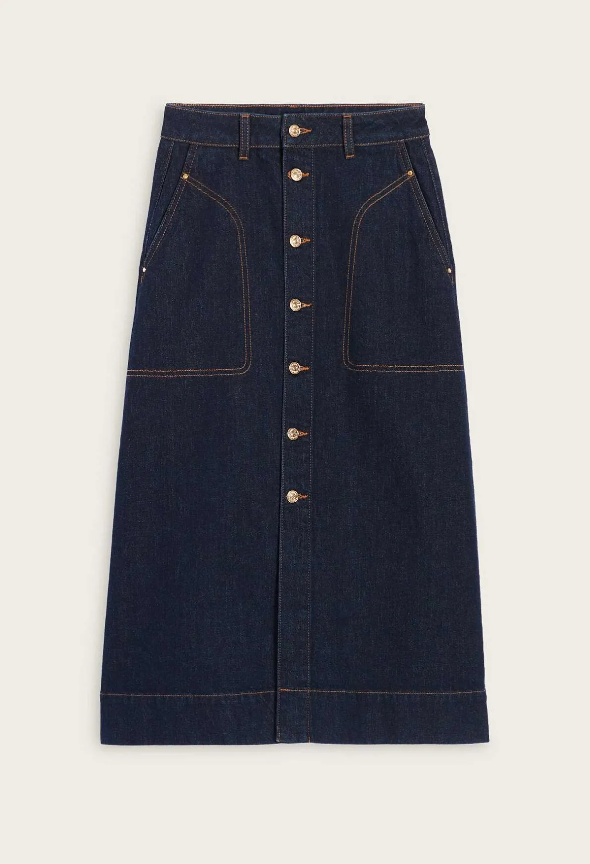 Jupe Mi-Longue Jean Bleu^Claudie Pierlot Hot