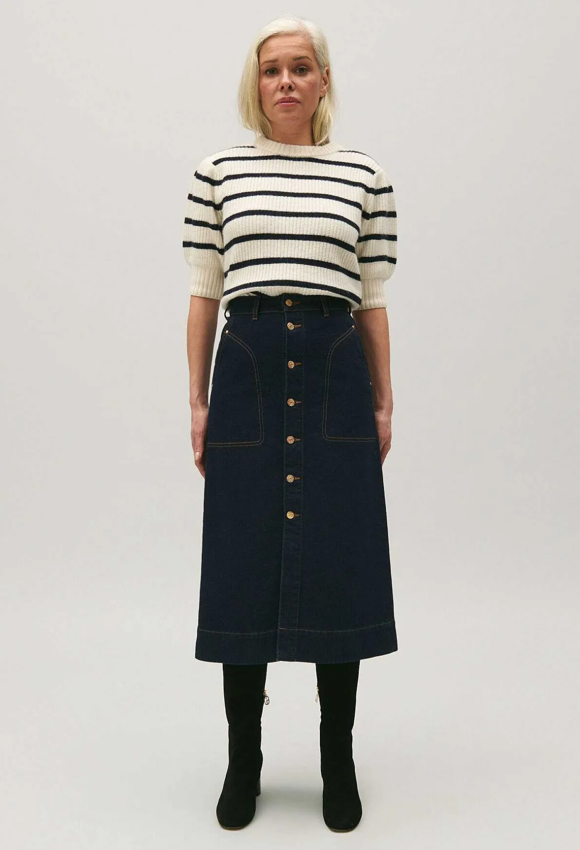 Jupe Mi-Longue Jean Bleu^Claudie Pierlot Hot