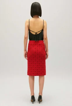 Jupe Mi-Longue Maille Rouge^Claudie Pierlot Outlet