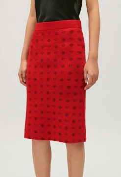 Jupe Mi-Longue Maille Rouge^Claudie Pierlot Outlet