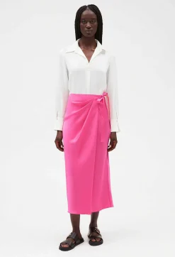 Jupe Mi-Longue Nouee Rose^Claudie Pierlot Best Sale