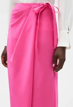 Jupe Mi-Longue Nouee Rose^Claudie Pierlot Best Sale