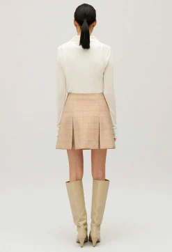 Jupe Trapeze Carreaux Beige^Claudie Pierlot Fashion