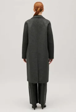 Manteau Laine Double Face Gris Chine^Claudie Pierlot Sale