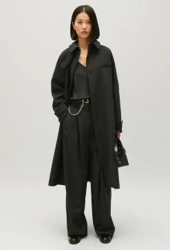 Manteau Mi-Long Laine Gris Chine^Claudie Pierlot Sale