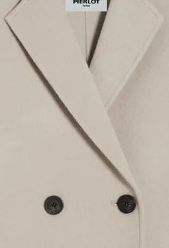 Manteau Mi-Long Laine Melangee Beige^Claudie Pierlot Clearance