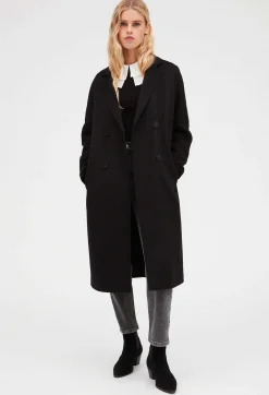 Manteau Noir Droit Mi-Long^Claudie Pierlot Outlet