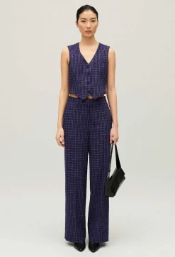 Pantalon Costume Carreaux Indigo^Claudie Pierlot Store