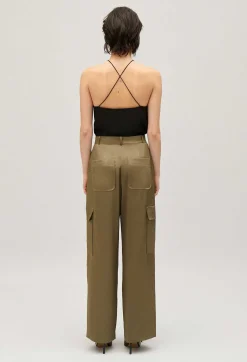 Pantalon Fluide Satine Cargo Kaki^Claudie Pierlot Flash Sale
