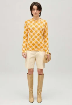 Pull Carreaux Jaune^Claudie Pierlot Shop