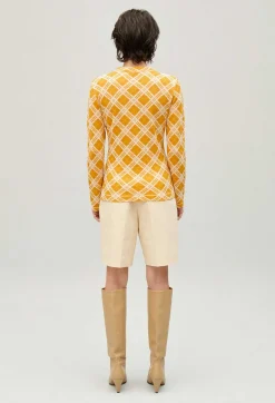 Pull Carreaux Jaune^Claudie Pierlot Shop