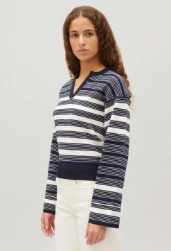 Pull Col Tunisien Marine Ecru^Claudie Pierlot Store