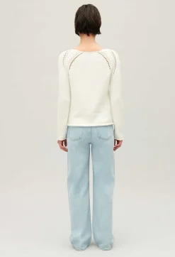 Pull Maille Broderies Ecru^Claudie Pierlot Shop