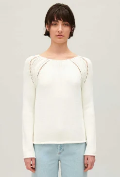 Pull Maille Broderies Ecru^Claudie Pierlot Shop