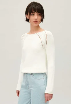 Pull Maille Broderies Ecru^Claudie Pierlot Shop